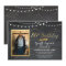 80th Birthday Photo Chalk Rustic Gold Invitation