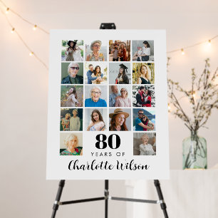 80th Birthday Photo Collage 18 Photos Foam Board
