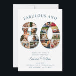 80th Birthday Photo Collage Elegant and Timeless Invitation<br><div class="desc">As the saying goes, "Life begins at 80, " and what better way to commemorate this incredible journey than with a one-of-a-kind birthday invitation that truly captures a lifetime of memories! A heartfelt and visually stunning tribute to the remarkable life. From cherished childhood moments to unforgettable milestones, each photo tells...</div>