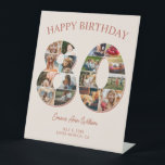 80th Birthday Photo Collage Elegant and Timeless Pedestal Sign<br><div class="desc">As the saying goes, "Life begins at 80, " and what better way to commemorate this incredible journey than with a one-of-a-kind birthday Sign that truly captures a lifetime of memories! A heartfelt and visually stunning tribute to the remarkable life. From cherished childhood moments to unforgettable milestones, each photo tells...</div>