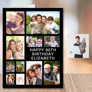 80th Birthday Photo Collage Giant Card