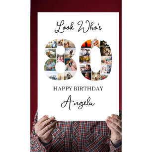 80th Birthday Photo Collage look who's 80 Card