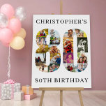 80th Birthday Photo Collage Number 80 Personalized Foam Board<br><div class="desc">80th Birthday Party easel sign - perfect to welcome guests, provide a photo prop and create a fun "do you remember when .. ?" talking point. The photo template is set up for you to upload your pictures to form the number 80. The template uses a mix of square, portrait...</div>