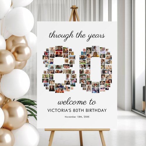 80th Birthday Photo Collage Welcome