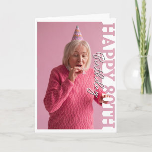 80th Birthday Photo college Card