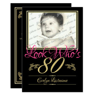 For Turning 80 Years Old Invitations | Zazzle