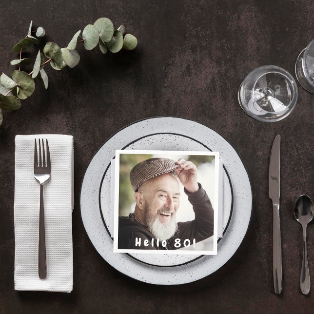 80th birthday photo napkins (Creator Uploaded)