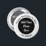 80th Birthday Photo Personalized Button<br><div class="desc">Custom 80th Birthday Photo Party Supplies.</div>