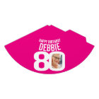 80th birthday photo personalized white hot pink