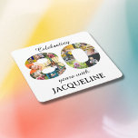 80th Birthday Photo Template Invitation Square Paper Coaster<br><div class="desc">Celebrate your 80th birthday in style with these unique photo template coasters from Zazzle. Invite all your friends and family to join you for the special day with our unique party accessories. Choose your photos to create cute and playful or classic and sophisticated. Create a cherished keepsake that will last...</div>