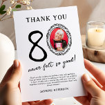 80th Birthday Photo Thank You Card<br><div class="desc">Discover the charm and personal touch of our simple yet elegant birthday thank you cards. Featuring a customizable photo template encased in a playful doodle frame, these cards are not just a thank you note, but a keepsake. With the spirited saying, '80 never felt so good', and space for a...</div>