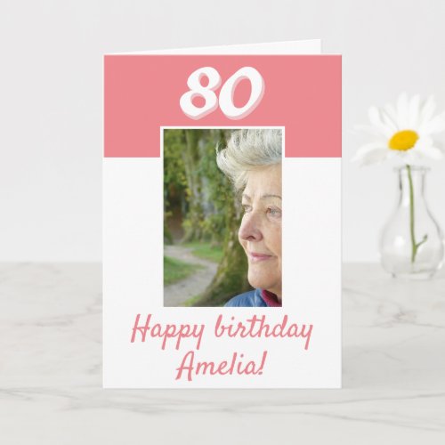 80th Birthday Pink Photo Happy Birthday 