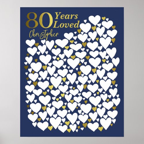 80th Birthday Poster _ 80 Years Loved Reasons