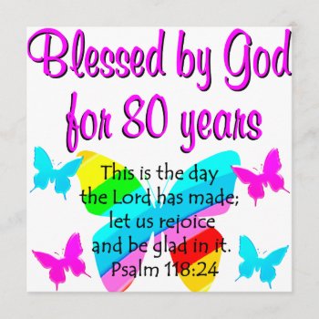 80th Birthday Prayer Card by JLPBirthday at Zazzle