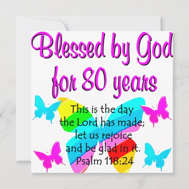 80TH BIRTHDAY PRAYER CARD (Front)