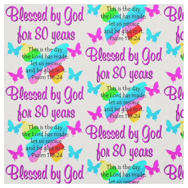 80TH BIRTHDAY PRAYER FABRIC (Swatch)