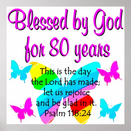 80th Birthday Prayer Poster