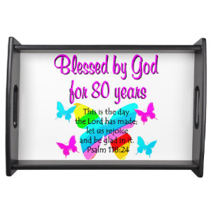 80TH BIRTHDAY PRAYER SERVING TRAY