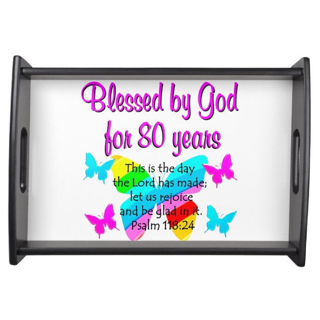 80TH BIRTHDAY PRAYER SERVING TRAY (Front)