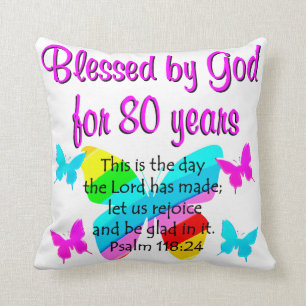 80TH BIRTHDAY PRAYER THROW PILLOW