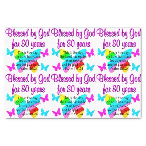 80TH BIRTHDAY PRAYER TISSUE PAPER