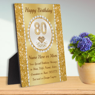 80th Birthday Presents for Grandma, Mom, Her, Plaque