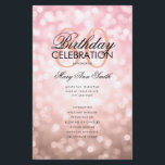80th Birthday Program Lights Rose Gold Menu  Flyer<br><div class="desc">Elegant "Birthday Party Program" design with Sparkles & Lights in Rose Gold w/ custom text.</div>