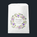 80th Birthday Purple Rose Floral Wreath Favor Bag<br><div class="desc">Very pretty purple rose floral wreath surrounds the birthday celebrant's name and birthday. The purple roses are nestled in soft sage green eucalyptus leaves. The celebrant's name is written in a feminine script to make it very special.</div>