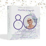 80th Birthday Purple Wisteria Floral Custom Album 3 Ring Binder<br><div class="desc">80th Birthday Purple Wisteria Floral Custom Album 3 ring binder. A delicate and feminine purple floral and botanical themed birthday party binder. It features beautiful wisteria flowers and a custom photo you can change to your own! The designer is always ready to help, contact her if you need help with...</div>