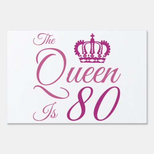 80th Birthday Queen Sign