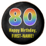 [ Thumbnail: 80th Birthday - Rainbow Spectrum Pattern Number 80 ]