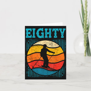 80th birthday retro ski skiing 80 year old men card