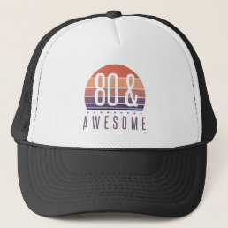 80th Birthday Retro Sunset Trucker Hat