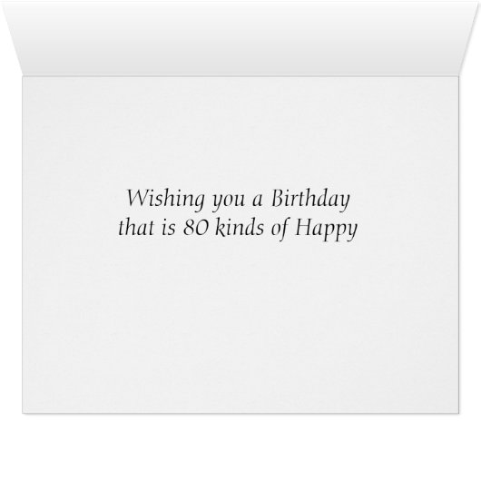 80th Birthday Rose Card (Inside Horizontal (Bottom))