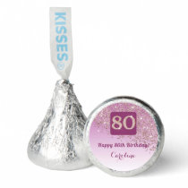 80th Birthday Rose Gold Glitter Sweet Gorgeous Hershey®'s Kisses®