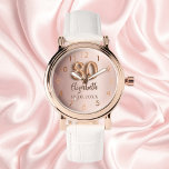 80th Birthday rose gold name Watch<br><div class="desc">A gift for a 80th birthday. A rose gold gradient background color.   Add a name,  date</div>