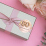 80th birthday rose gold stars pink balloon font classic round sticker