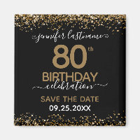 80th Birthday Save the Date Magnet