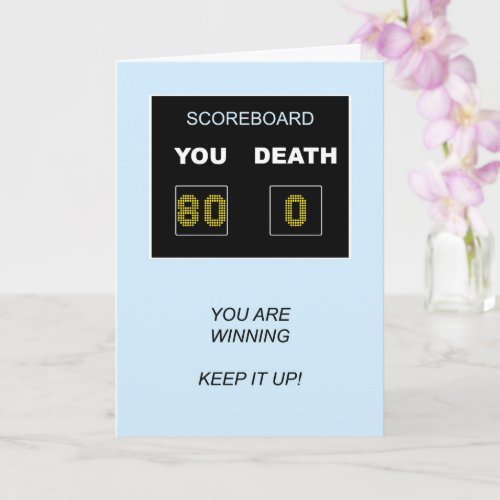 80th Birthday Scoreboard Card