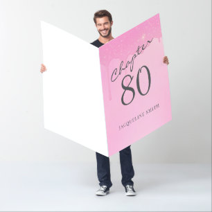80th Birthday Script Pink Giant Card