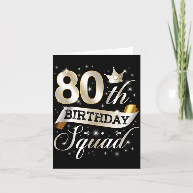 80th Birthday Squad 80th Birthday Party 80 Year Ol Card (Front)