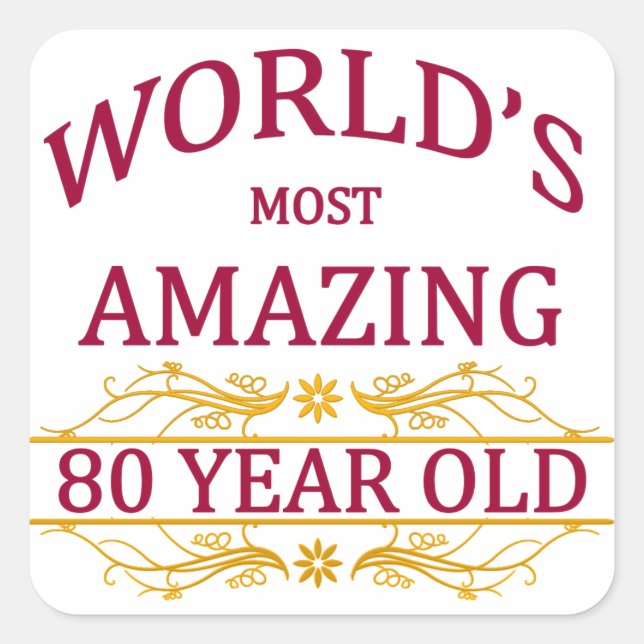 80th. Birthday Square Sticker (Front)
