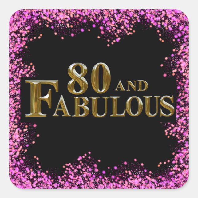 80th Birthday  Square Sticker (Front)