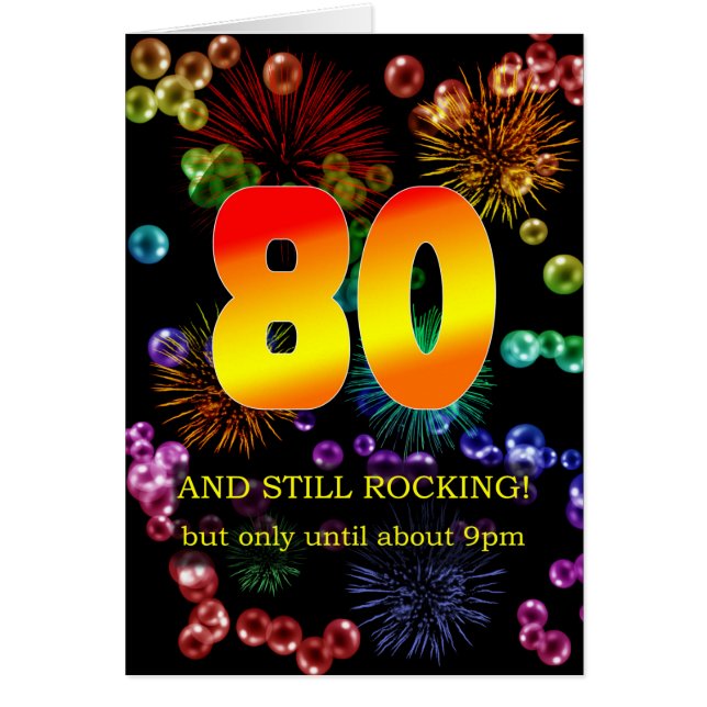 80th Birthday Still Rocking Cards (Front)