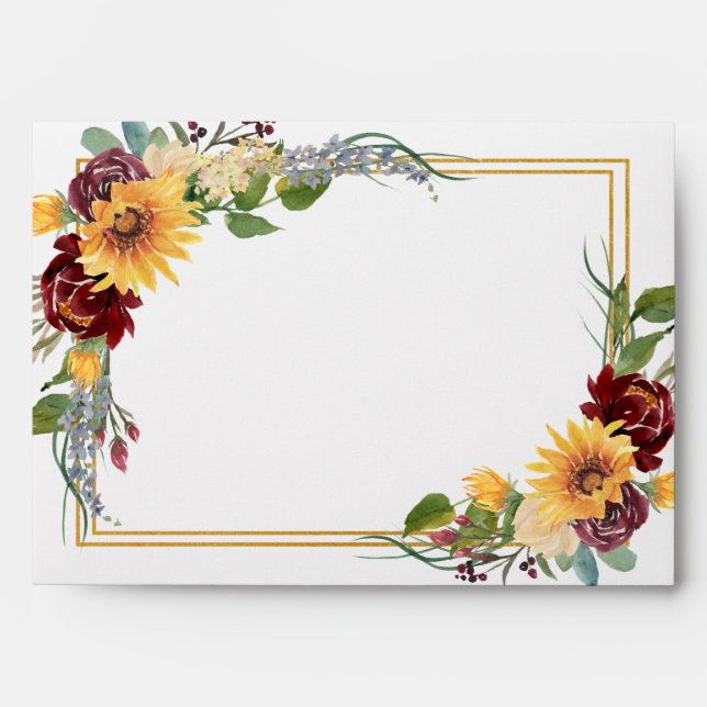 80th Birthday Sunflowers Return Address Envelope (Front)