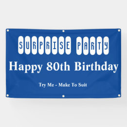 80th Birthday Surprise Party Banner