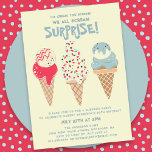 80th Birthday Surprise Party Ice Cream Cone  Invitation<br><div class="desc">New for Summer 2024. Our "Ice Cream,  You Scream We All Scream Surpise" 80th Birthday Invitation! Followed by three retro watercolor color ice cream cones with patriotic red,  white and blue ice cream and sprinkles.</div>