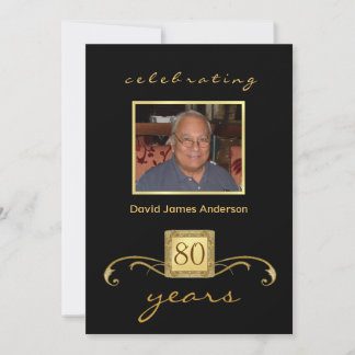 80th Birthday Surprise Party Invitations - Formal