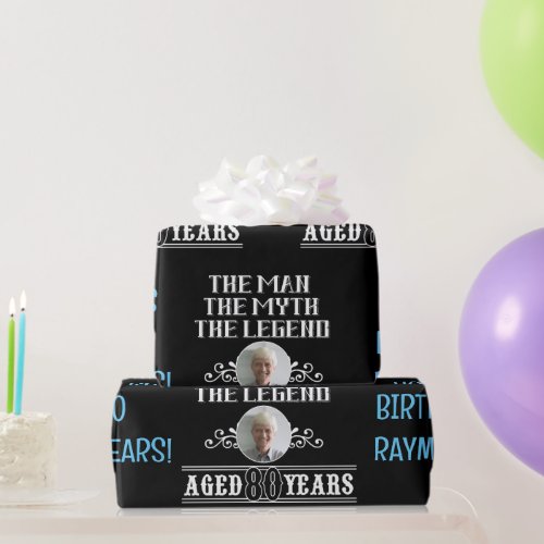 80th Birthday The Man The Myth The Legend Photo Wrapping Paper
