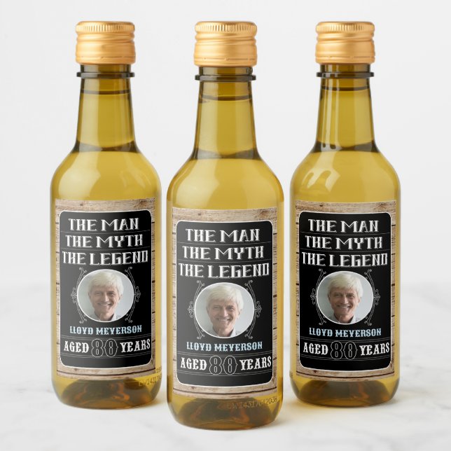 80th Birthday The Man, The Myth, The Legend   Wine Label (Bottles)